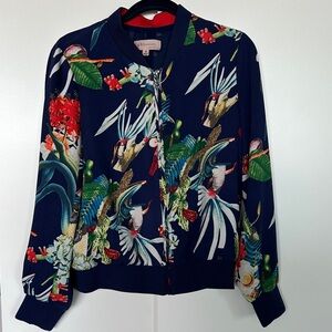 Philosophy Navy Floral Bomber Jacket